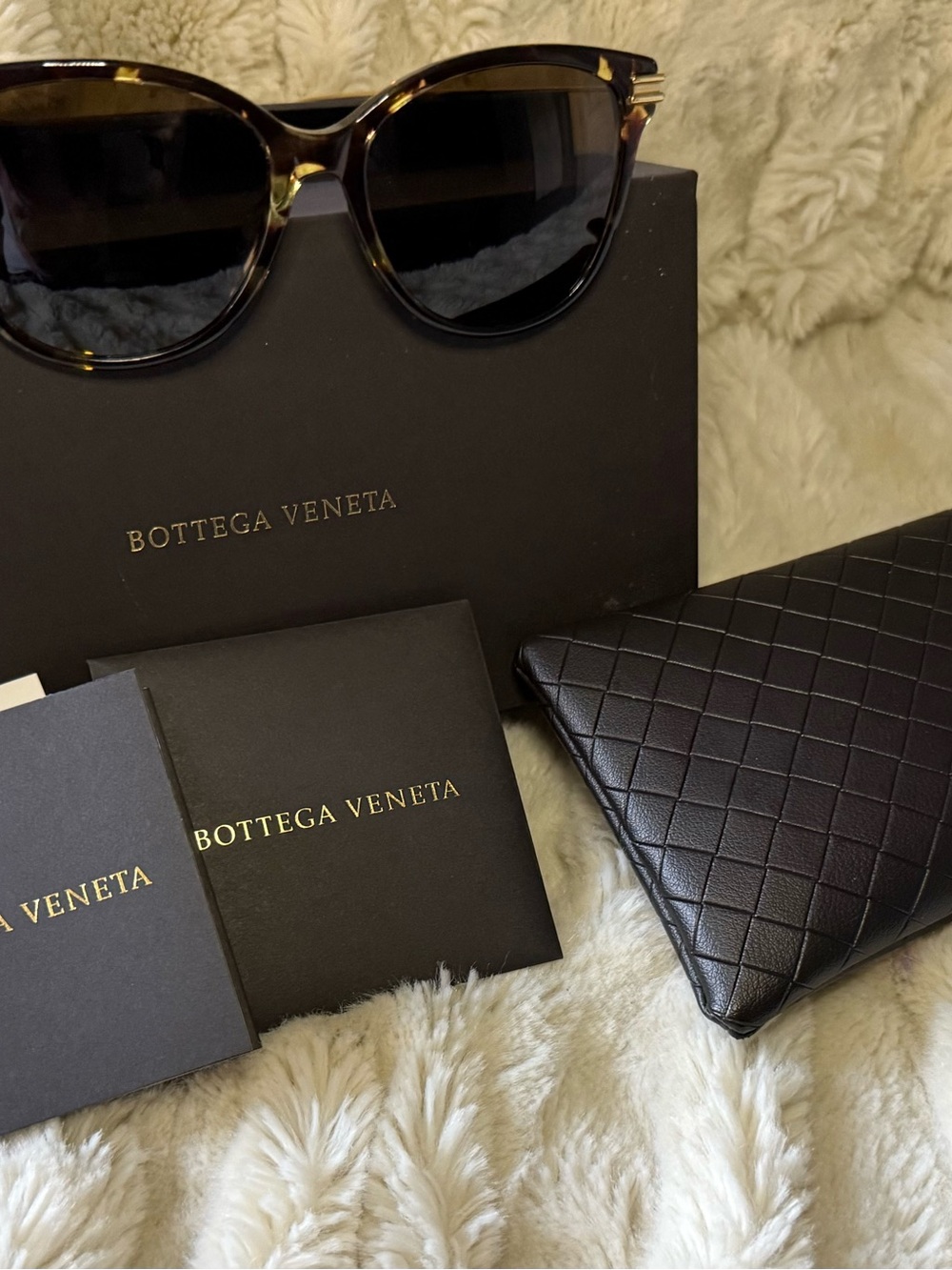 Bottega Veneta Women’s Tortoiseshell Sunglasses with Black Lenses